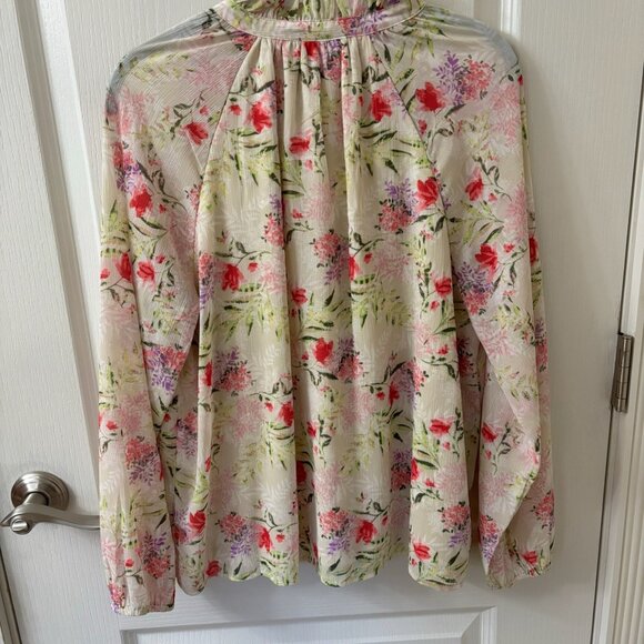 Floral Print Pop-over Blouse, PL - Picture 3 of 4